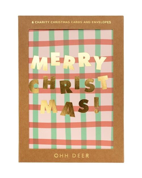 Ohh Deer Typographic Pattern Christmas Card Set - Pack of 6 (8153)