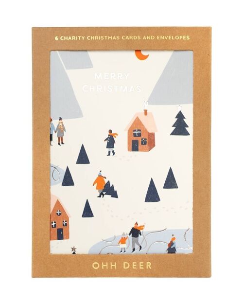 Ohh Deer Ski Houses Christmas Card Set - Pack of 6 (8152)