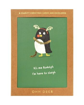 Ohh Deer Here to Sleigh Lot de cartes de Noël – Lot de 6 (8150)