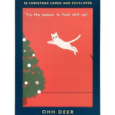 Ken le chat Lot de cartes de Noël – Lot de 12 (8141)