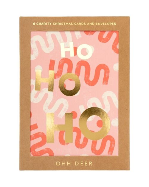 Ho Ho Ho Pattern Christmas Card Set - Pack of 6 (8149)