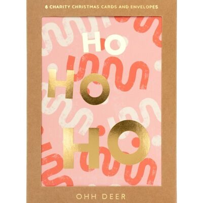 Ho Ho Ho Pattern Christmas Card Set - Pack of 6 (8149)