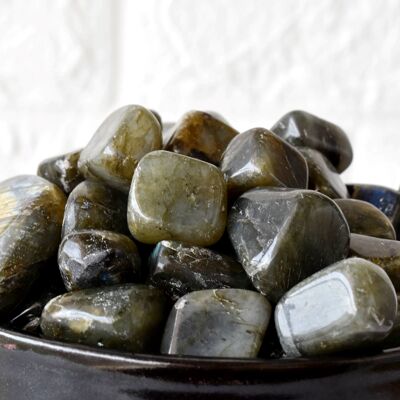 1 pieza de piedras rodadas de labradorita ~ Piedras rodadas curativas