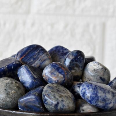 1 pieza de piedras rodadas de sodalita ~ Piedras rodadas curativas