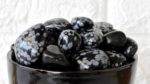 1Pc Snowflake Obsidian Tumbled Stone ~Healing Tumbled Stones