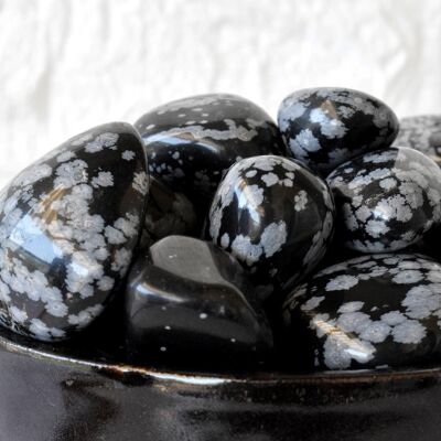 1Pc Snowflake Obsidian Tumbled Stone ~Healing Tumbled Stones