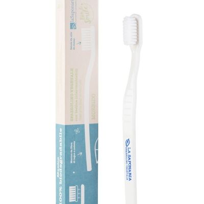 Vegetable fiber toothbrush with soft bristles