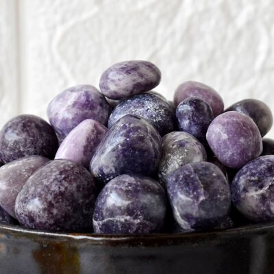 1 pieza de piedras rodadas de lepidolita ~ Piedras rodadas curativas