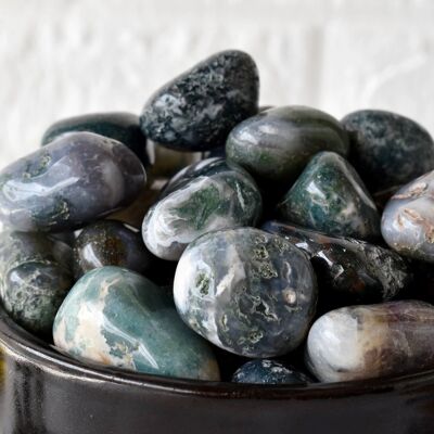 1Pc Moss Agate Tumbled Stones ~ Healing Tumbled Stones