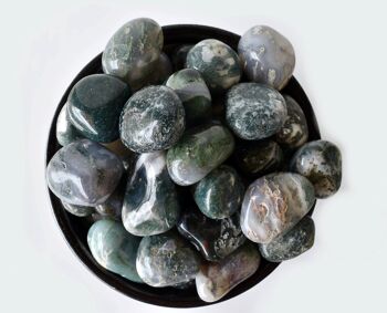 1Pc Moss Agate Tumbled Stones ~ Healing Tumbled Stones 2