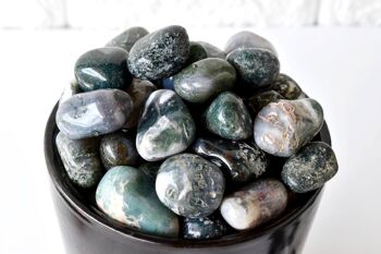 1Pc Moss Agate Tumbled Stones ~ Healing Tumbled Stones 3