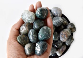 1Pc Moss Agate Tumbled Stones ~ Healing Tumbled Stones 4