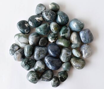1Pc Moss Agate Tumbled Stones ~ Healing Tumbled Stones 9