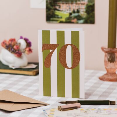 Age 70 Card with Biodegradable Glitter