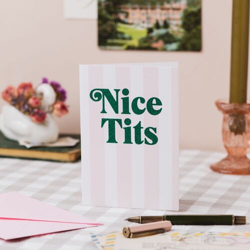Nice Tits Card with Biodegradable Glitter