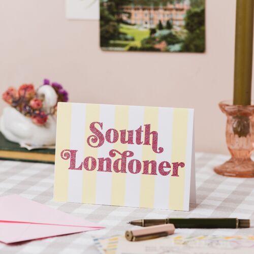 South Londoner Stripe Card with Biodegradable Glitter