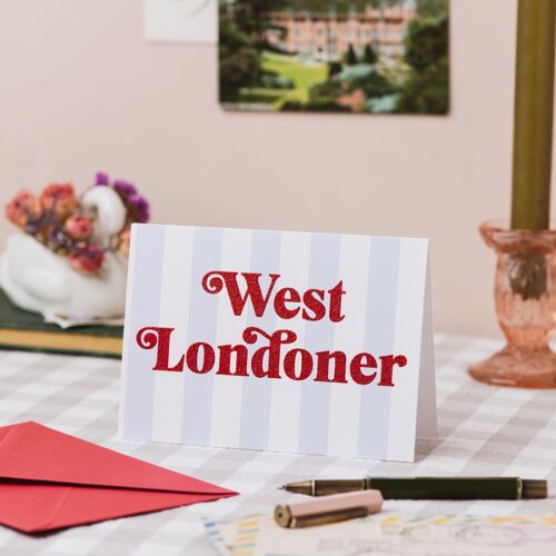West Londoner Stripe Card with Biodegradable Glitter