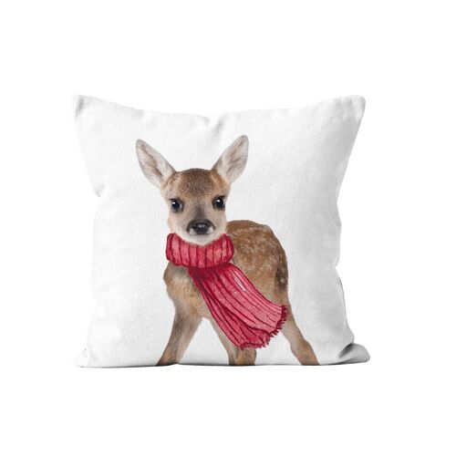 Coussin noel Faon velours 40x40cm