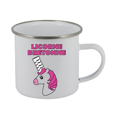 Enamelled steel mug "Breton unicorn"