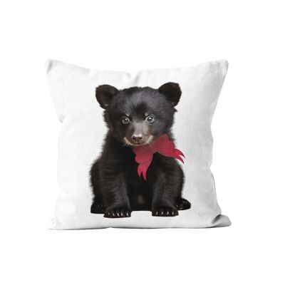 Cuscino natalizio per bambini orsetto in velluto 40x40 cm
