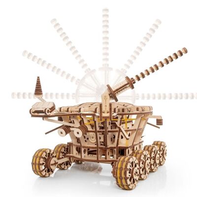 DIY Eco Wood Art 3D Mechanische Puzzel Moonrover wind-up Lunokhod, 1492, 32x24x23cm
