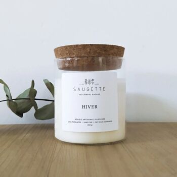 Hiver - Bougie artisanale parfumée à la cire de soja naturelle 5