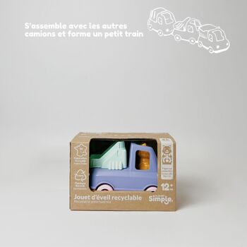 Jouet véhicule, Camion Pompier avec figurine, Made in France en plastique recyclé, Cadeau 1-5 ans, Pâques, Bleu 2