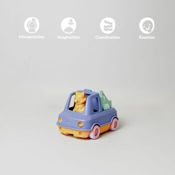 Jouet véhicule, Camion Pompier avec figurine, Made in France en plastique recyclé, Cadeau 1-5 ans, Pâques, Bleu 3