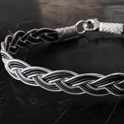 BRACELET TRESSE - ARGENT ET ARGENT OXYDÉ - FAIT MAIN - HOMME&FEMME