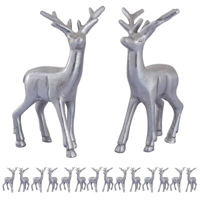 Deco figure deer VE 8x 2 pieces table decoration animal figure silver or gold metal Christmas decoration