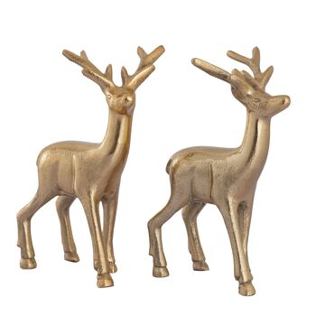Figurine déco cerf VE 8x 2 pièces décoration de table figurine animale décoration de Noël en métal argenté ou doré 13