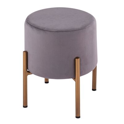 Velvet stool 2nd choice stool velvet pouf Ø 32 H 38 cm seat pouf velor with feet rose iron gold