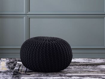 Pouf PREMIUM ø45cm tabouret pouf tricoté terrasse intérieure piscine jardin durable 3