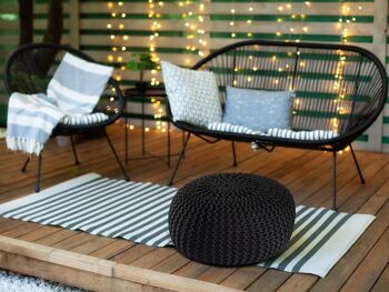 Pouf PREMIUM ø45cm tabouret pouf tricoté terrasse intérieure piscine jardin durable 8