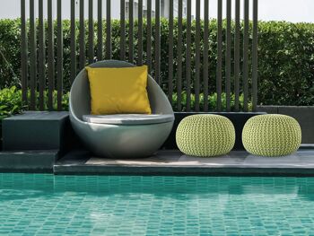 Pouf PREMIUM ø45cm tabouret pouf tricoté terrasse intérieure piscine jardin durable 43