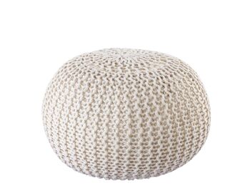 Pouf PREMIUM ø45cm tabouret pouf tricoté terrasse intérieure piscine jardin durable 45