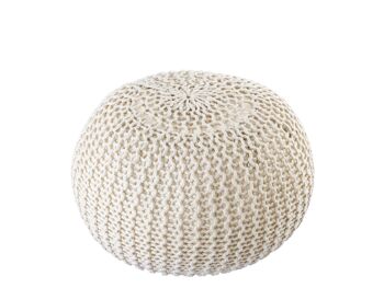 Pouf PREMIUM ø45cm tabouret pouf tricoté terrasse intérieure piscine jardin durable 47