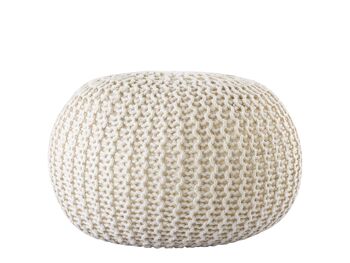 Pouf PREMIUM ø45cm tabouret pouf tricoté terrasse intérieure piscine jardin durable 48