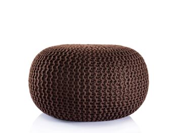 Pouf PREMIUM ø45cm tabouret pouf tricoté terrasse intérieure piscine jardin durable 56