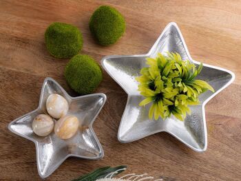 Bols décoratifs étoile lot de 2 Starlight or ou argent décoration de Noël aluminium 1