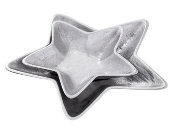 Bols décoratifs étoile lot de 2 Starlight or ou argent décoration de Noël aluminium 3