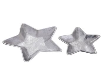 Bols décoratifs étoile lot de 2 Starlight or ou argent décoration de Noël aluminium 4