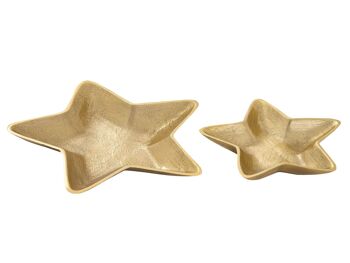 Bols décoratifs étoile lot de 2 Starlight or ou argent décoration de Noël aluminium 12