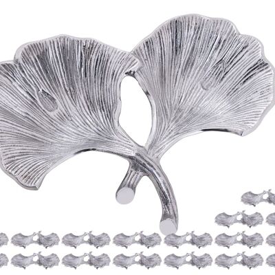 Dekoschale Schale Masterbox 18-teilig Aluminium Ginkgo 2 Blatt gold o. silber Blattschale