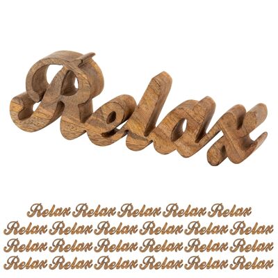 Lettering Relax figura de madera Masterbox 24 piezas W28x9cm letras decorativas madera maciza de mango