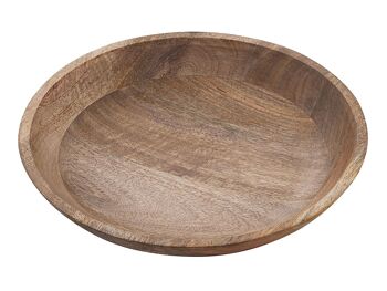 Bol décoratif en bois rond ø25 ou 30cm H6cm moderne simple en manguier massif 8