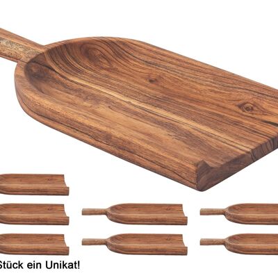 Pala de madera pala decorativa 45x20cm Masterbox cuenco de madera de 8 piezas acacia maciza