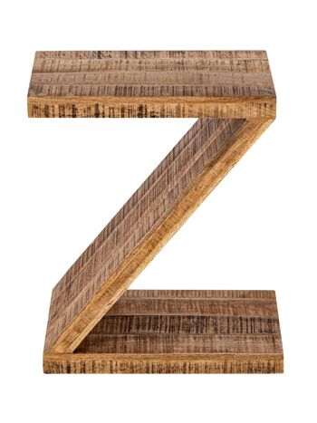 Table d'appoint en bois forme Z 42x50x31cm Zoro table de canapé table à fleurs manguier durable bois de récupération 4