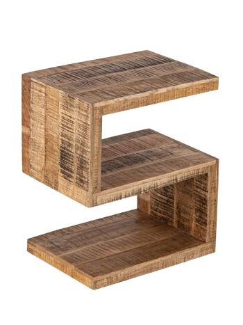 Table d'appoint en bois forme S 42x50x31cm Table de canapé colonne de fleurs Sissi bois de récupération de manguier durable 5