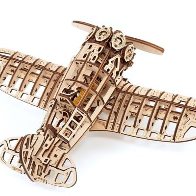 DIY Eco Wood Art 3D Mechanical Puzzle Airplane, 1607, 42×28.7×15.4cm